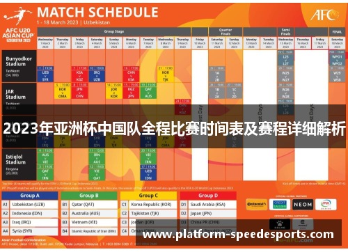 2023年亚洲杯中国队全程比赛时间表及赛程详细解析 2023年亚洲杯中国队全程比赛时间表及赛程详细解析